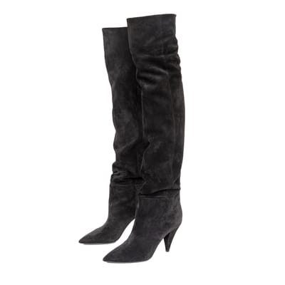 Saint Laurent Era 85 Over-the-Knee Suède Laarzen - '10s