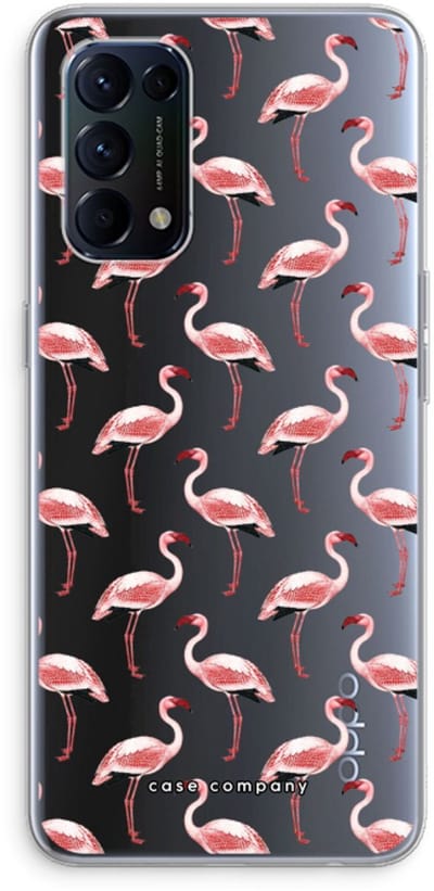 Case Company® - Hoesje geschikt voor Oppo Find X3 Lite hoesje - Flamingo - Soft Cover Telefoonhoesje - Bescherming aan alle Kanten en Schermrand