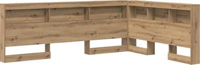 vidaXL - Opberghoofdbord - met - plank - Artisan - Eiken - 160 - cm - Bewerkt - hout