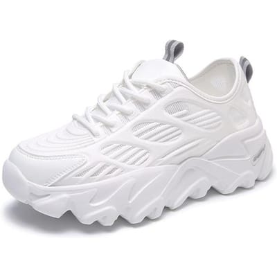Chaussures d'été légères et respirantes en maille pour femmes pour augmenter l'antidérapant, loisirs, sport, chaussures de tennis pour femmes, chaussures de course pour femmes 35 white