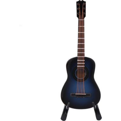 Miniatuur Houten Gitaar Model Display Mini Muzikale Ornamenten Ambacht Huisdecoratie Blue 14cm