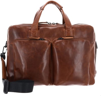 LEONHARD HEYDEN Leren business tas met laptopvak Porto RV-Aktenmappe 2 Fächer 7811 Braun bruine