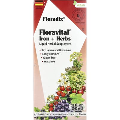 Floradix, Floradix, Floravital IJzer + Kruiden, 23 fl oz (700 ml)