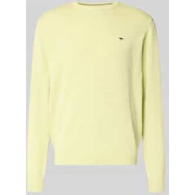 Fynch-Hatton Trui Solid Color O-Neck Superfine Cotton Pear / male