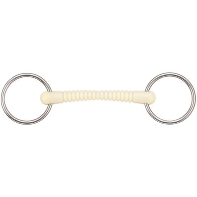 2-rings bit voor recht afneembaar paard Soyo Happy mouth "ribbeb"