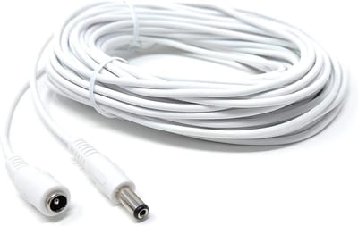 20m DC Voedingskabel Verlengsnoer 5.5mm x 2.1mm Mannelijk naar Vrouwelijk