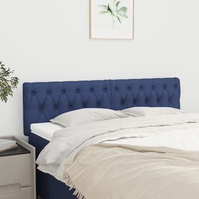 vidaXL - Hoofdborden - 160x7x78/88 - cm - stof - blauw