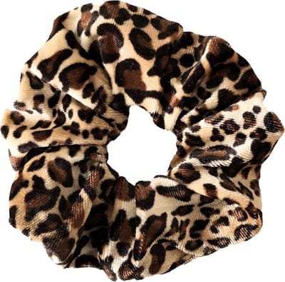 Kraagjeskopen.nl Scrunchie Panterprint bruintinten Velvet Haarelastiek Haaraccessoire - 1 stuk