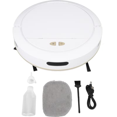 Aspirateur Robot Automatique Contrôle APP Robot Balayeur Intelligent avec Réservoir d'Eau 100ml 7.4V Blanc blanc