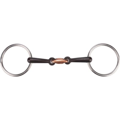 Duurzaam RVS Ring Snaffle Mondstuk Paardenbit met Elliptische Koperen Schakel(115mm) gray