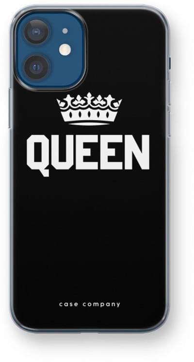 Case Company® - Hoesje geschikt voor iPhone 12 mini hoesje - Queen zwart - Soft Cover Telefoonhoesje - Bescherming aan alle Kanten en Schermrand