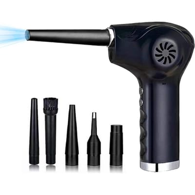 Dépoussiéreur électrique à air comprimé avec lumière 60 000 tr/min 2 vitesses réglables rechargeable sans fil 6000mAh noir