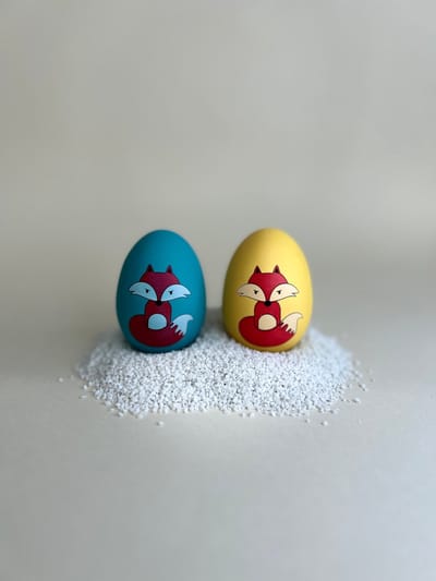 Meritosh© Honden speelgoed - Vosje set van 2 - Piepspeeltje - Interactief speelgoed intelligentie - TPR - Geel en blauw