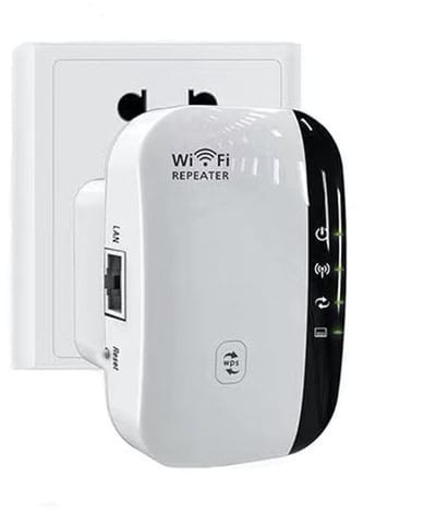 WiFi-signaalversterker, signaalversterker voor thuis, met een bereik tot 465 m², ondersteunt 50 apparaten, WiFi-signaalversterker, draadloze repeater, signaalversterker met groot bereik en ethernetpoort, installatie met één druk op de knop
