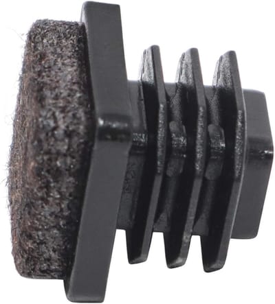 16 x Vilt Slat Stops - Zwart, 12 x 12-14 x 14 mm, Vierkante Vilt Meubelglijders voor Stalen Meubels