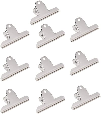 Dailygoods- Bulldog Tang - 10 Stuks - Metalen Bulldog Bindclips - 3 Inch - Zilveren Paperclip Tang - Voor Papier/Post/Karton