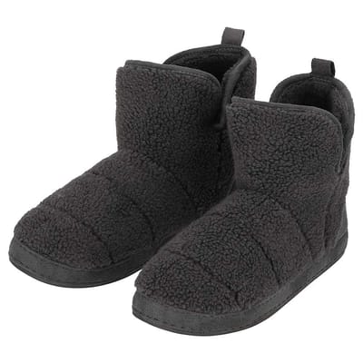 Apollo - Hoge sloffen - Heren - Antraciet - Teddy Wol - Maat 41/42 - Sloffen - Pantoffels heren - Pantoffels heren maat 42
