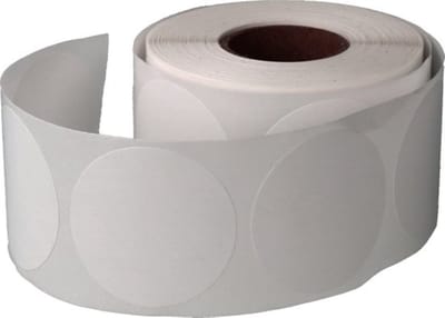 500 Etiketten Stickers Rond Wit 20 mm op Rol - Sluitzegels Markeringspunten Blanco Labels - Dappaz