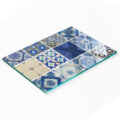 Decoratieve glazen snij- en serveerplank voor in de keuken, 80x52 cm