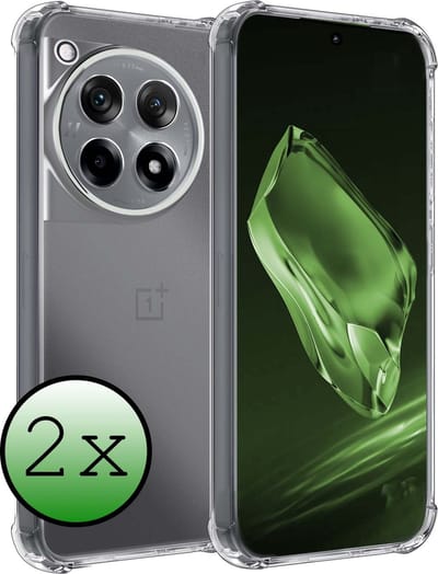 Hoesje 2 Stuks - Geschikt voor OnePlus 12R - Sterk & Shockproof - Siliconen Case - Back Cover - Telefoon Hoes Shock Proof - Transparant