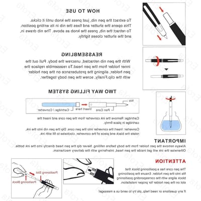 Drukvulpotlood met Medium Nib en Inktconverter Set in Donkerblauw, Perfect voor Schrijven en Tekenen