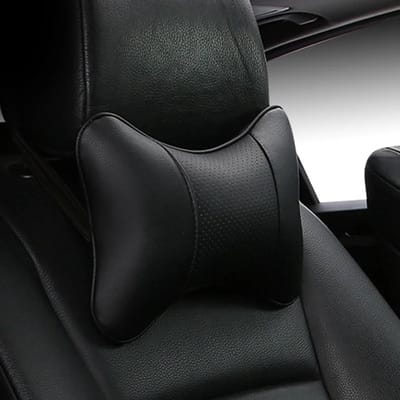 BukkitBow - Nekkussen voor Autostoel - Universeel Neksteun Auto - Autokussen voor Hoofdsteun - Comfortabel Kussen - Zwart