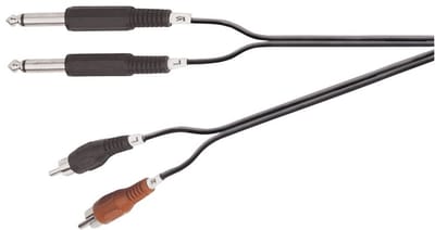 2x 6,35mm Jack - Tulp stereo audio kabel - 1,5 meter