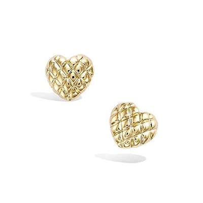 CHIVAL - Oorbellen Hoogwaardig Verguld Goudkleurig "Solid Heart Studs" - Elegant, Oorstekers, Hartjes, Hypoallergeen, Luxe, Cadeau voor haar, Sieraad, Tijdloos, Liefde, Romantiek, Geschenkverpakking, Moederdag