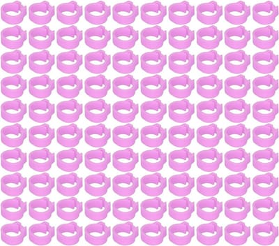 8mm Lege Ringen voor Racing Birds, Identificeerbare Pigeon Leg Bands, Onmisbare Toebehoren voor Duiven en Vogels - 100 Stuks (Roze)