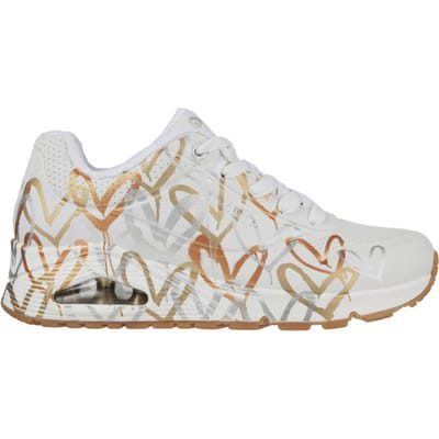 Skechers Uno-Metallic Love - Dames Sneakers - Wit