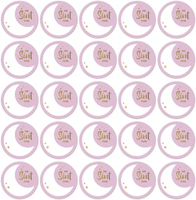 20 Stickers Roze/Lila Naam Sint