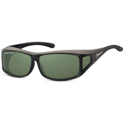 Montana Rechthoek Unisex Mat Zwart G15 Gepolariseerd FO5 Fit Over Bril Zonnebril