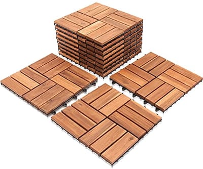 Houten Balkontegels 30 x 30 cm Mozaïek Acaciahout - Ideaal voor Tuin en Terras