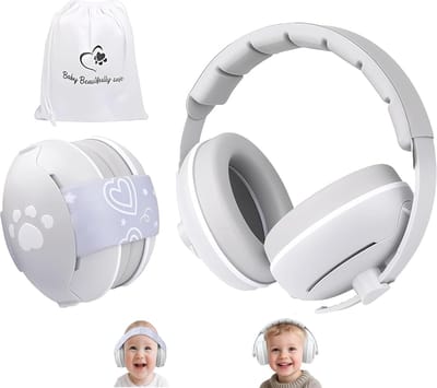 Comfortabele Oorkappen voor Baby's en Peuters tot 4 Jaar - Geluiddempende Oorkappen tegen Gehoorschade, CE & UKCA Gecertificeerd, Ideaal voor Kinderen en Geluidsoverlast