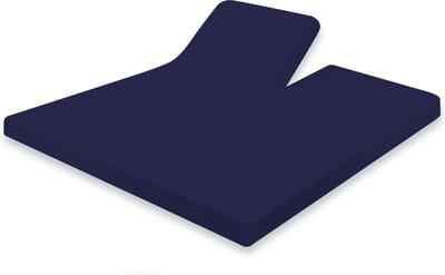 Eleganzzz Splittopper Hoeslaken Jersey Stretch - Donker Blauw - Hoeslaken 160x200cm - 100% Katoen - Split Enkel - Single Split Topper - Hoeslakens - Tweepersoons