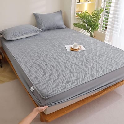 Hoeslaken Katoen - Bedlaken Waterafstotend - Comfortabel Slapen - 360 Graden Elastiek - 180 x 220 cm - Grijs
