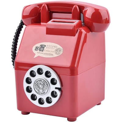 Retro Schattige Telefoon Spaarpot Woondecoratie Creatief Kinderspaarspeelgoed Cadeau voor Vrienden Kinderen pink
