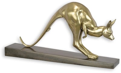 Kangaroe - Bronzen beeld - sculptuur - 16,6 cm hoog