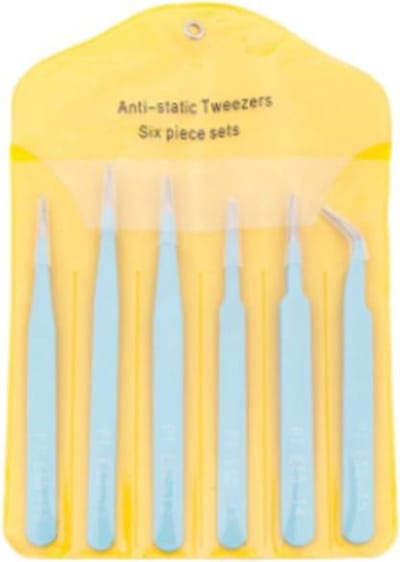 DW4Trading Antistatische precisiepincetten set 6 delig mintgroen