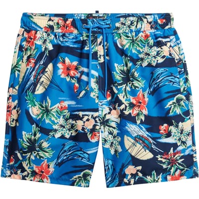 Superdry - Gerecyclede Hawaïaanse zwemshort - 43 cm - Heren - Zwembroeken