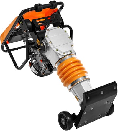 Brandstofaangedreven springende verdichter, 6,5 pk trilrammer met 196 cc motor, 3600 lbs slagkracht, 26" maximale verdichtingsdiepte, ideaal voor grond, grind, funderingen, betonplaten en funderingen