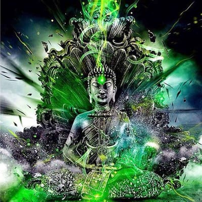Kit de points de croix à faire soi-même, broderie de diamant, statue de bouddha, peinture diamant, mosaïque, décoration de maison 30X30CM gray