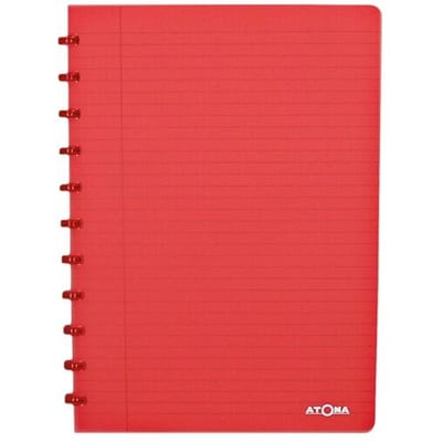 Atoma Trendy schrift - A4 - 144 bladzijden - Gelijnd - Transparant rood - 1 stuk