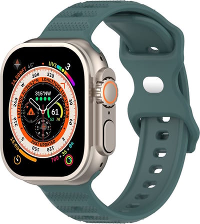 Siliconen bandje - geschikt voor Apple Watch 1/2/3/4/5/6/7/8/9/10/11/ SE (1,2,3) met maat 38 mm / 40 mm / 41 mm en 42 mm (Watch 10/11) - groen