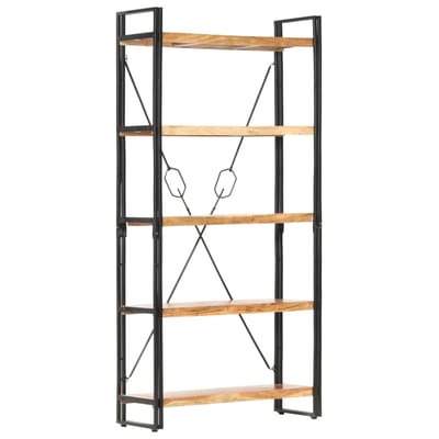 vidaXL - Boekenkast - met - 5 - schappen - 90x30x180 - cm - massief - acaciahout