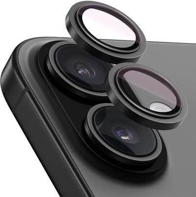 Camera lens beschermer Geschikt voor: iPhone 16 - Premium HD Clear Tempered Glass Lens Cover Protector [Case Friendly] Zwart