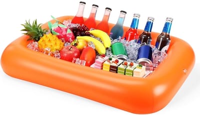 longziming -Opblaasbaar Drijvend Plateau - Drijvend Dienblad - Zwembad Accessoire - Houdt Dranken Koel Met Ijs - Duurzaam PVC - Geschikt Voor Buiten - Ideaal Voor Strand En Tuinfeesten - 1 Stuk