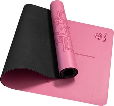 YoZenga Premium Rubber Yoga Mat – Mandala Flower Sweet Pink – sportmat – Fitnessmat – Pro Grip – Extra Breed – Hygiënisch – Inclusief draagriem