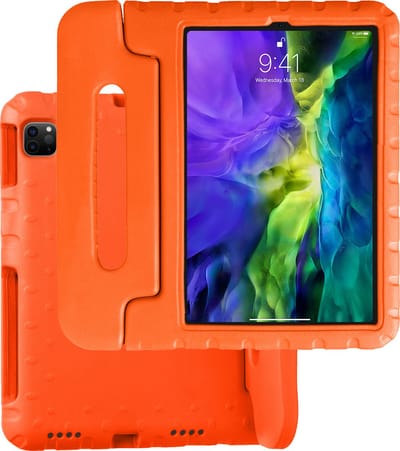Hoesje Geschikt voor Apple iPad Pro (2022) - 11 inch - 4e generatie - Kinderhoes Shockproof Bumper - Kidsproof Case - Tablet Hoes - Kinder Hoes Cover - Oranje