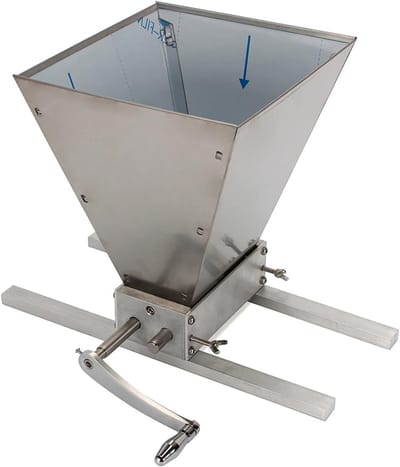 Handmatige Graanmolen - Moutmolen Graanpers - Graan Malen - Instelbare Rolspleet - 1.06 Liter Trechter - Zilver